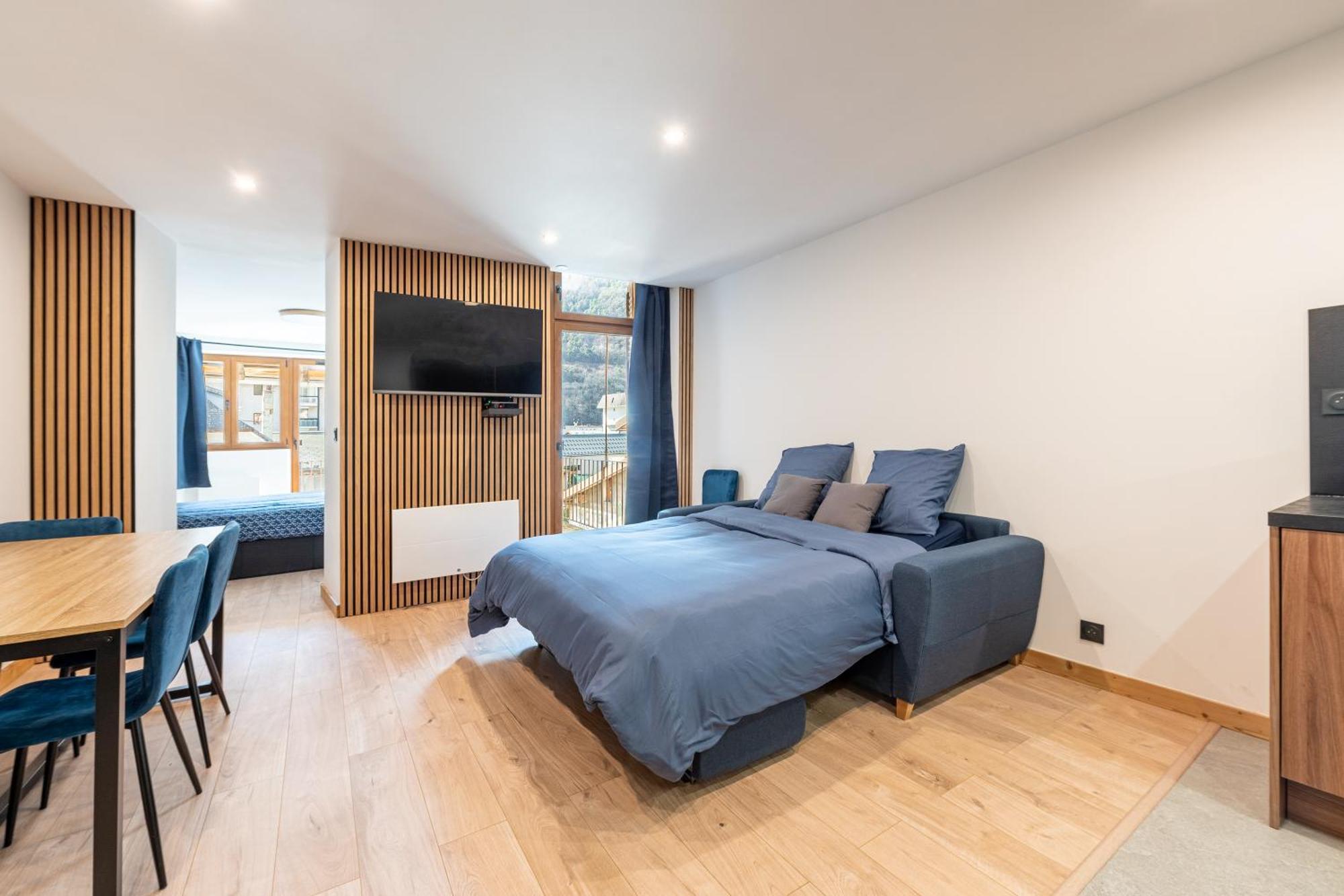 Appartement T2 "Le De Funes" Мутье Экстерьер фото